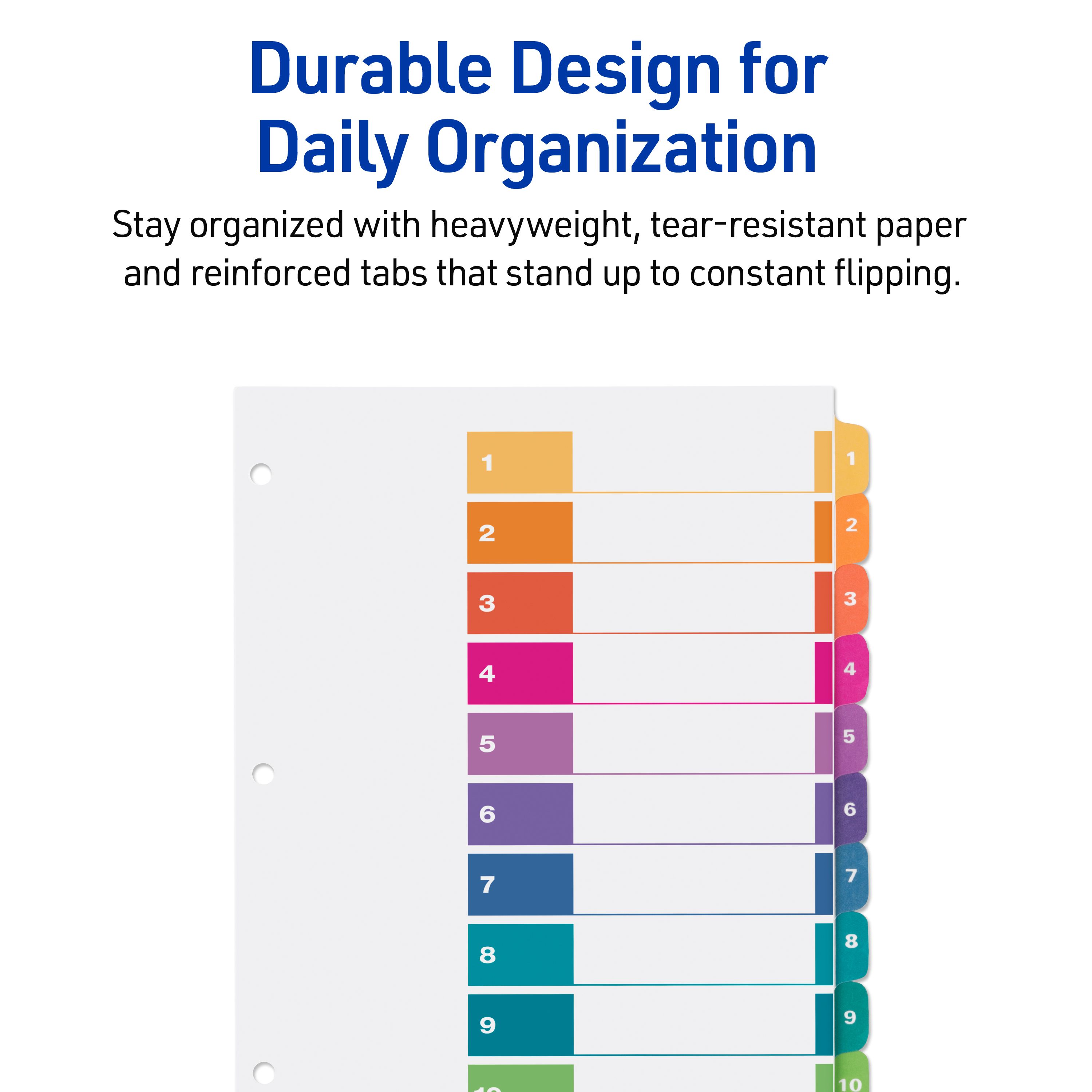 Ready Index® Dividers, 10 Tab Sets 11135 | Avery